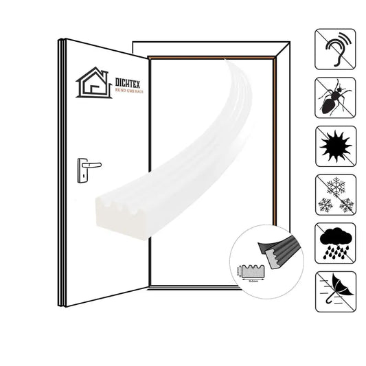 Door weather stripping mit Noise, Pest und Weather Schutz Icons für selbstklebende Fensterdichtung