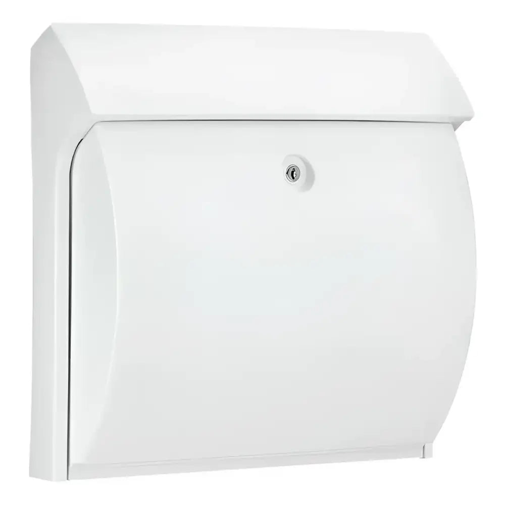 Weißer Metallbriefkasten Briefkasten CLASSICO 4931 W mit Fensterdichtung und Türdichtung