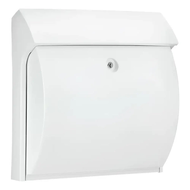 Weißer Metallbriefkasten Briefkasten CLASSICO 4931 W mit Fensterdichtung und Türdichtung