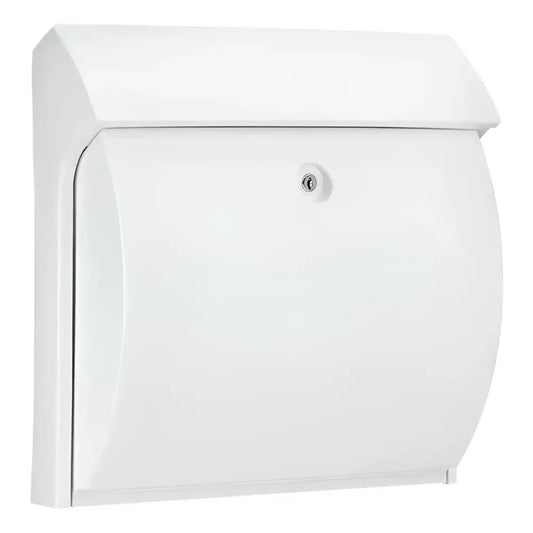 Weißer Metallbriefkasten Briefkasten CLASSICO 4931 W mit Fensterdichtung und Türdichtung