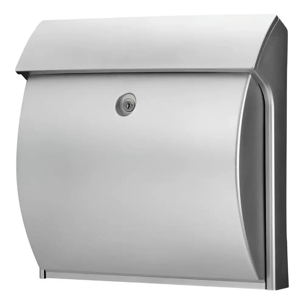 Silberner Metallbriefkasten CLASSICO 4931 W mit Fensterdichtung und Türdichtung