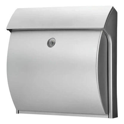 Silberner Metallbriefkasten CLASSICO 4931 W mit Fensterdichtung und Türdichtung
