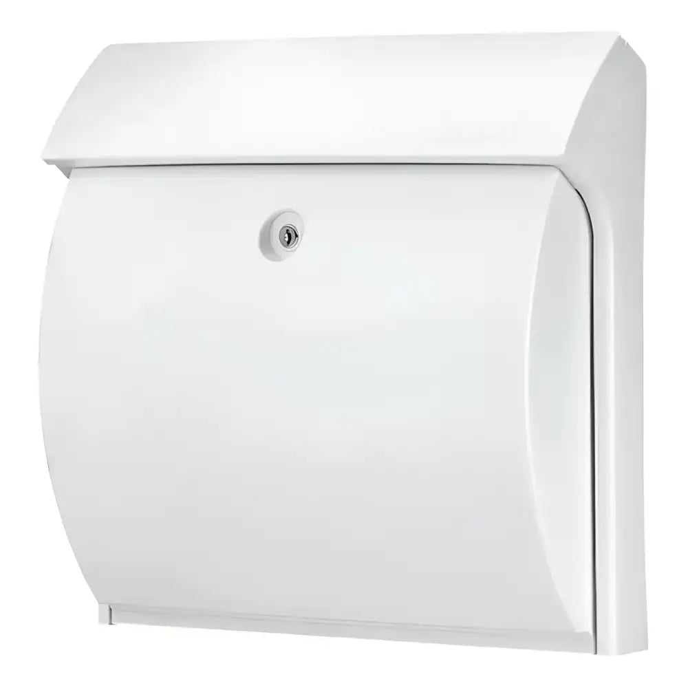 Weiße Metall-Briefkasten CLASSICO 4931 W mit Schloss, inklusive Fensterdichtung und Türdichtung