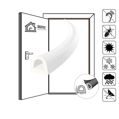 Door seal Illustration für selbstklebende Fensterdichtung und Türdichtung mit fadenverstärkter Klebefläche