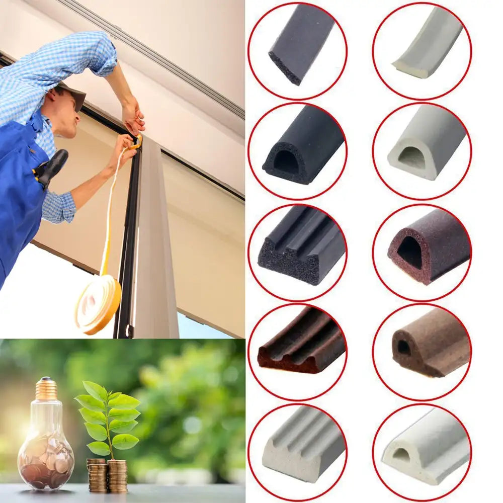 Weather stripping Optionen bei EE-10x5mm selbstklebende Fensterdichtung Türdichtung mit fadenverstärkter Klebefläche